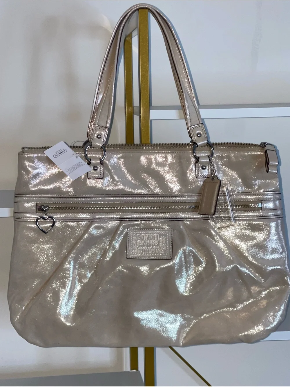 Coach Rare Metallic Champagne Poppy Tote
